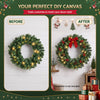 60cm Pre-Lit Christmas Wreath with Warm White LEDs