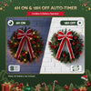 60cm Pre-Lit Christmas Wreath with LED Lights & Bow