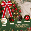 60cm Pre-Lit Christmas Wreath with LED Lights & Bow