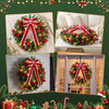 60cm Pre-Lit Christmas Wreath with LED Lights & Bow