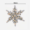 60cm Pre-Lit Flocked Snowflake Christmas Wreath