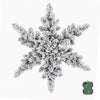 60cm Pre-Lit Flocked Snowflake Christmas Wreath