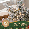 60cm Pre-Lit Flocked Snowflake Christmas Wreath