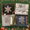 60cm Pre-Lit Flocked Snowflake Christmas Wreath