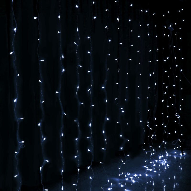 3X6M Christmas Lights Curtain Light Cool White 600 LED