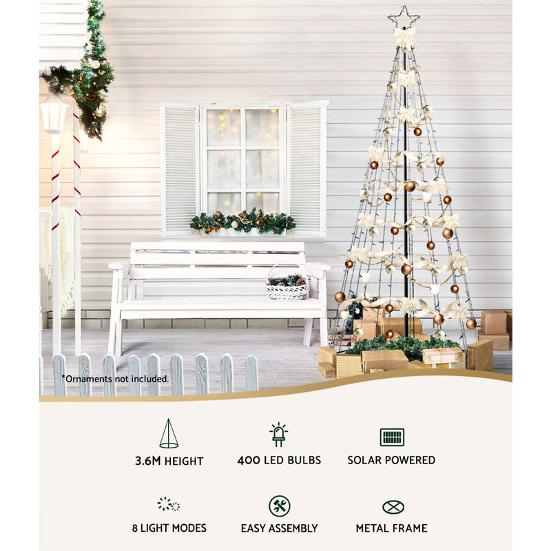 3.6M Christmas Tree LED Solar Warm