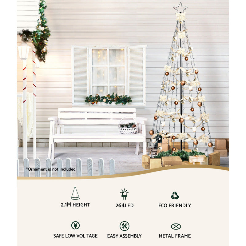 2.1M Christmas Tree LED Solar Warm