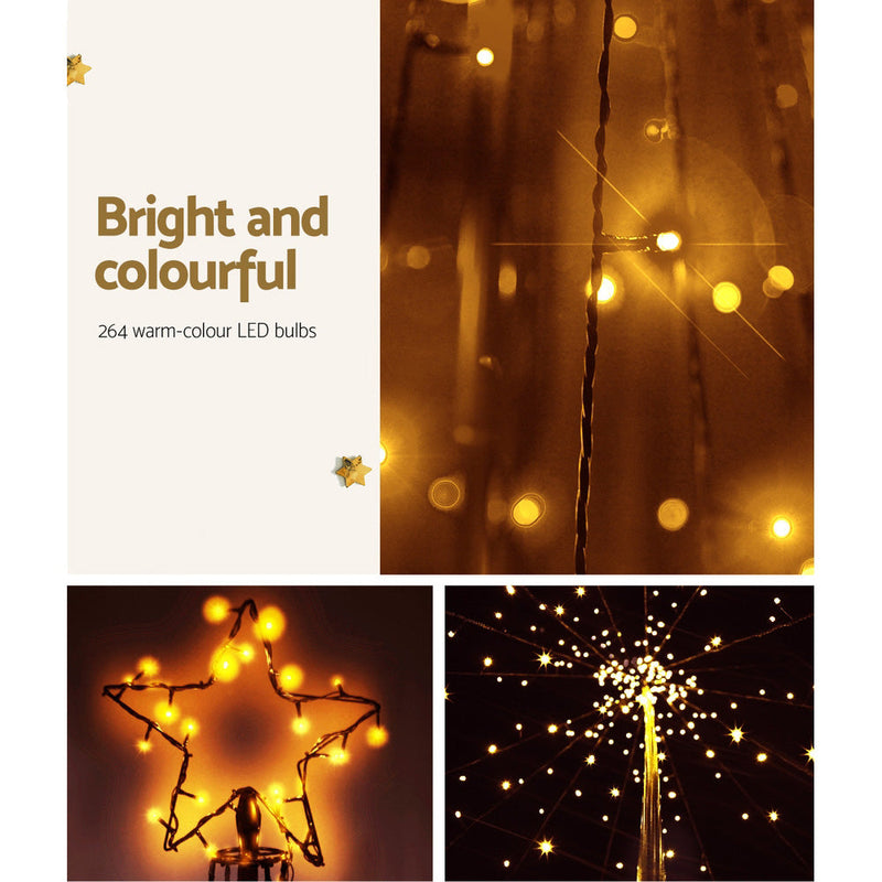 2.1M Christmas Tree LED Solar Warm