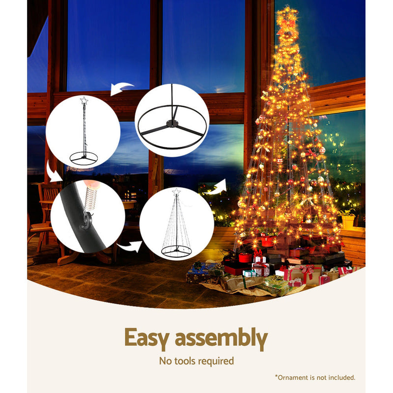 2.1M Christmas Tree LED Solar Warm