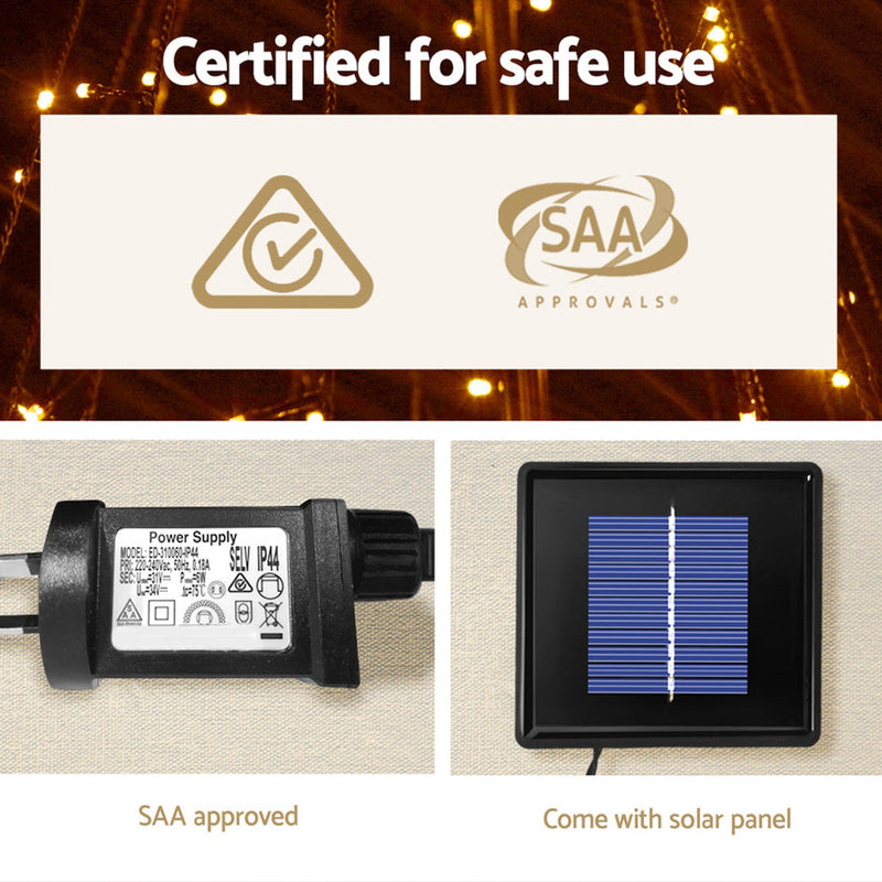 2.1M Christmas Tree LED Solar Warm