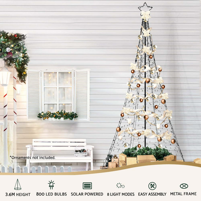 3.6M Christmas Tree 800 LED Solar Net Lights