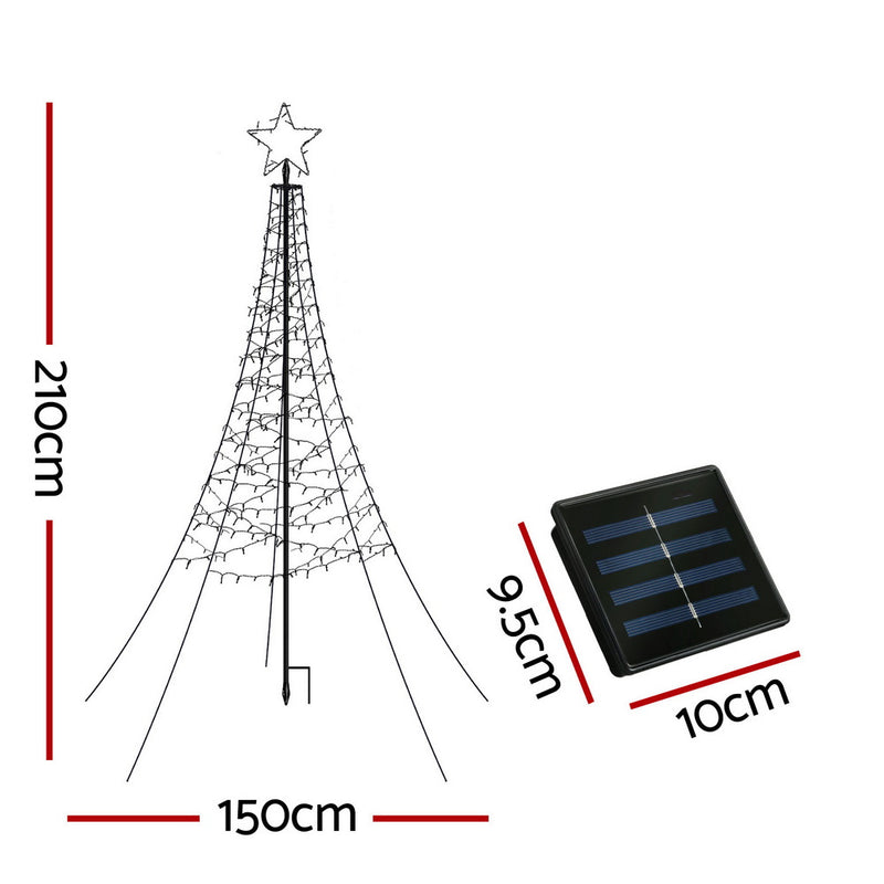Solar Christmas Tree 2.1m 320 LED Net Lights