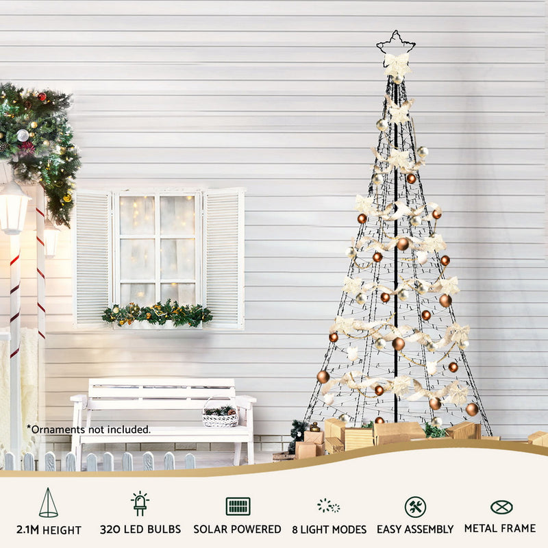 Solar Christmas Tree 2.1m 320 LED Net Lights