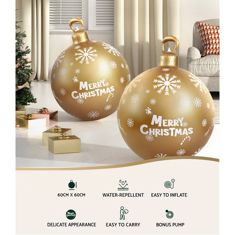 Christmas Inflatable Ball Bauble 60cm Outdoor Gold