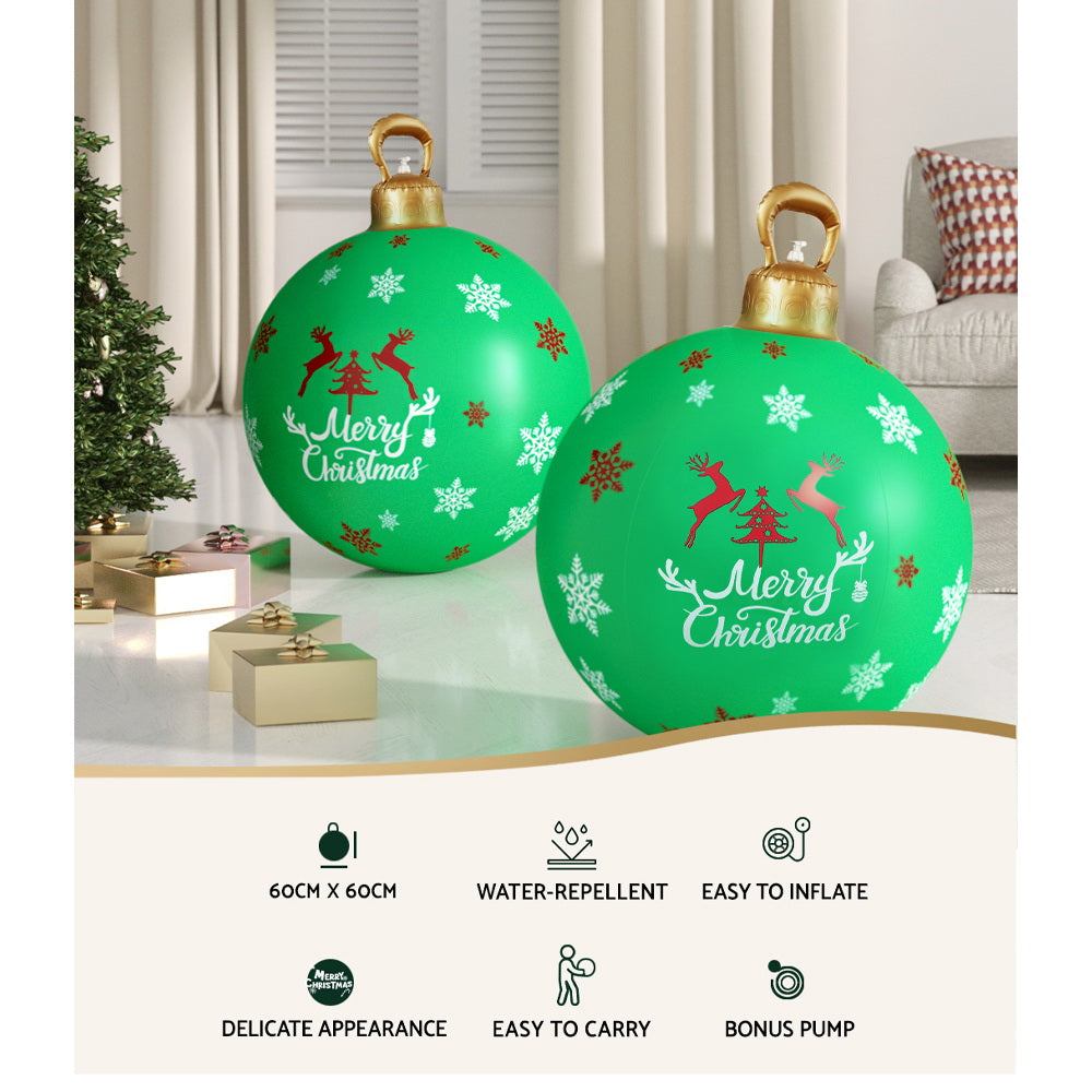 Christmas Inflatable Ball Bauble 60cm Outdoor Green