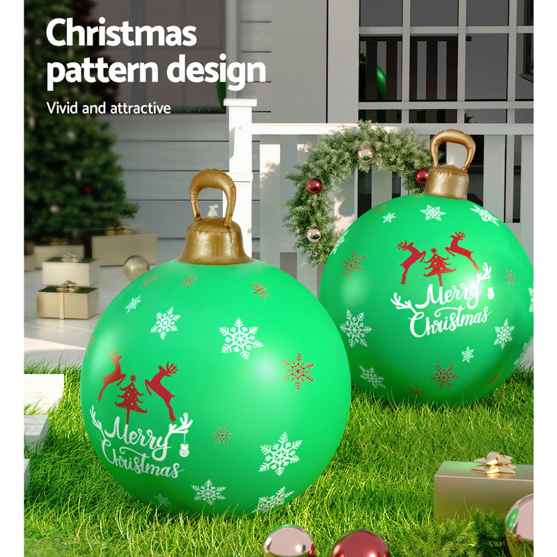 Christmas Inflatable Ball Bauble 60cm Outdoor Green