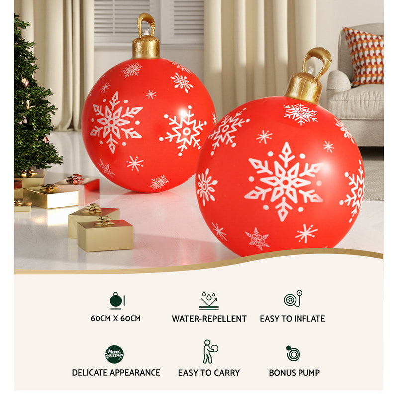 Christmas Inflatable Ball Bauble 60cm Outdoor Red