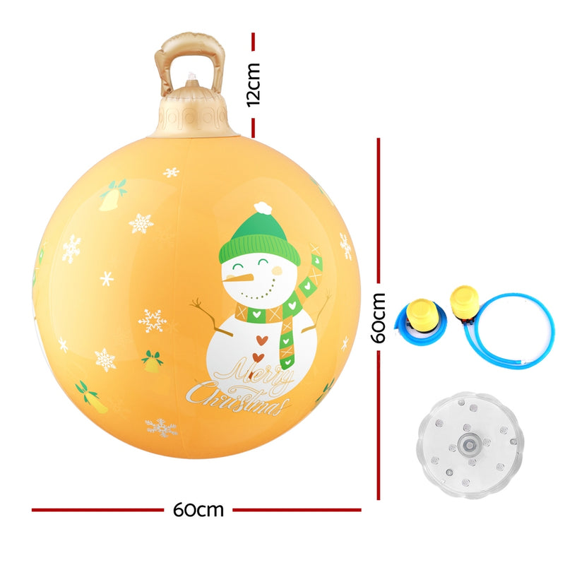 Christmas Inflatable Ball 60cm Led Illuminated Snowman