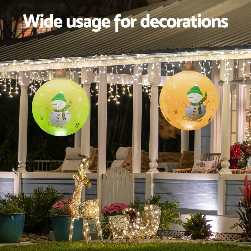 Christmas Inflatable Ball 60cm Led Illuminated Snowman