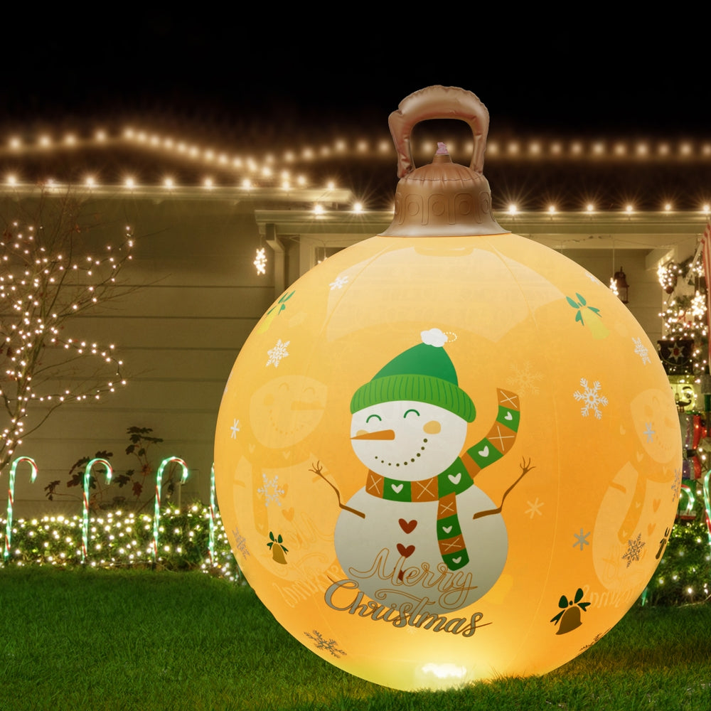 Christmas Inflatable Ball 60cm Led Illuminated Snowman