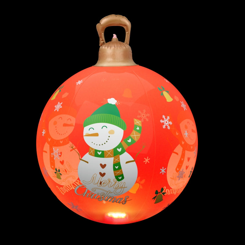 Christmas Inflatable Ball 60cm Illuminated Led Snowman