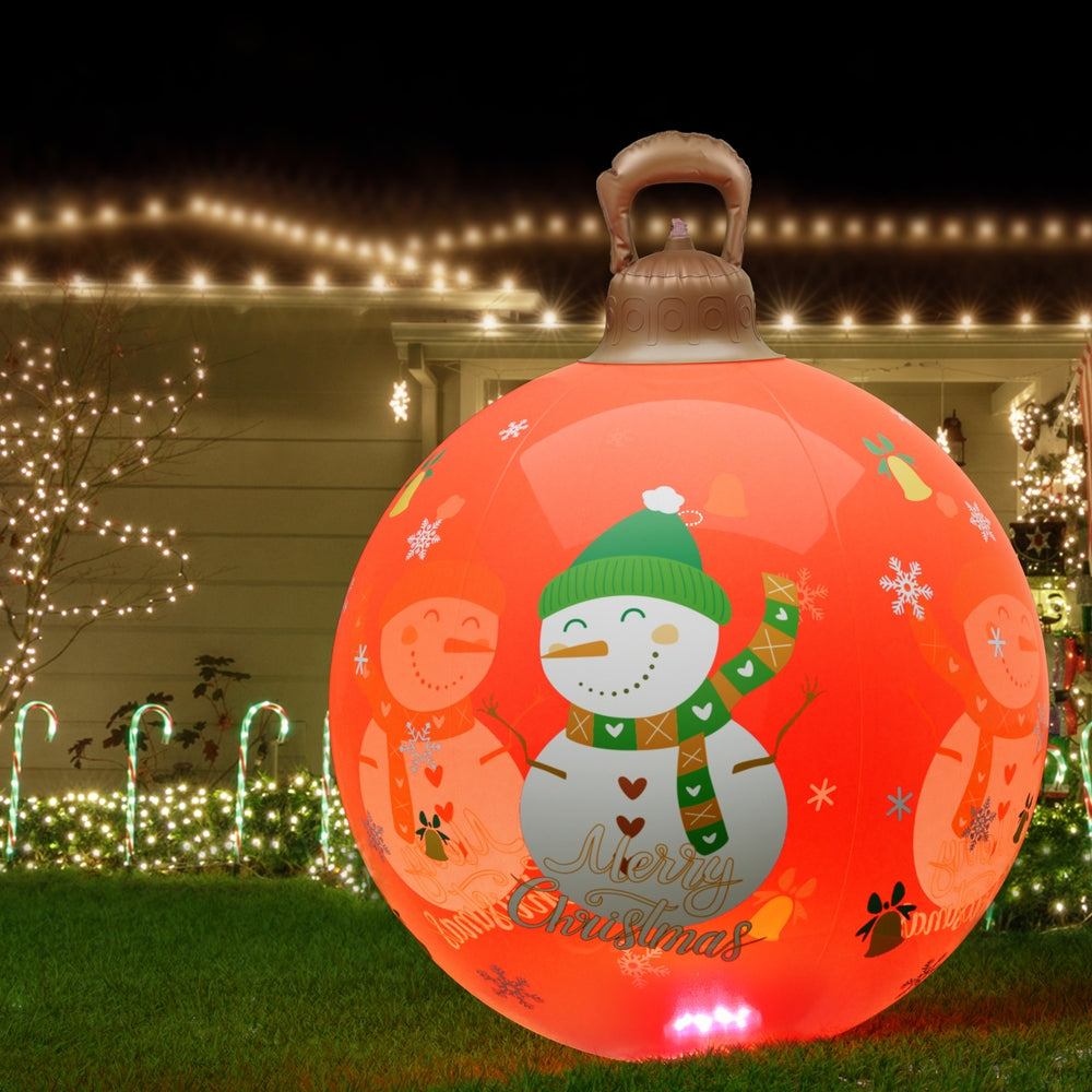 Christmas Inflatable Ball 60cm Illuminated Led Snowman