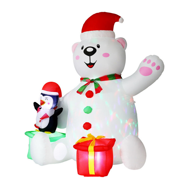 Christmas Inflatable Bear 1.8M Height LED Outdoor Illuminated