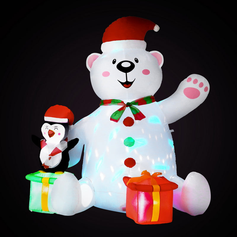 Christmas Inflatable Bear 1.8M Height LED Outdoor Illuminated