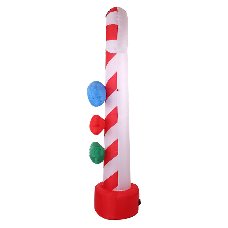 2.4M Illuminated Christmas Inflatable Candy Cane Pole