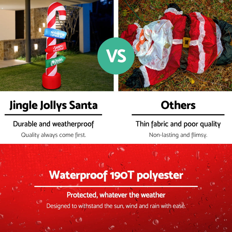 Christmas Inflatable Candy Pole 2.4M Illuminated