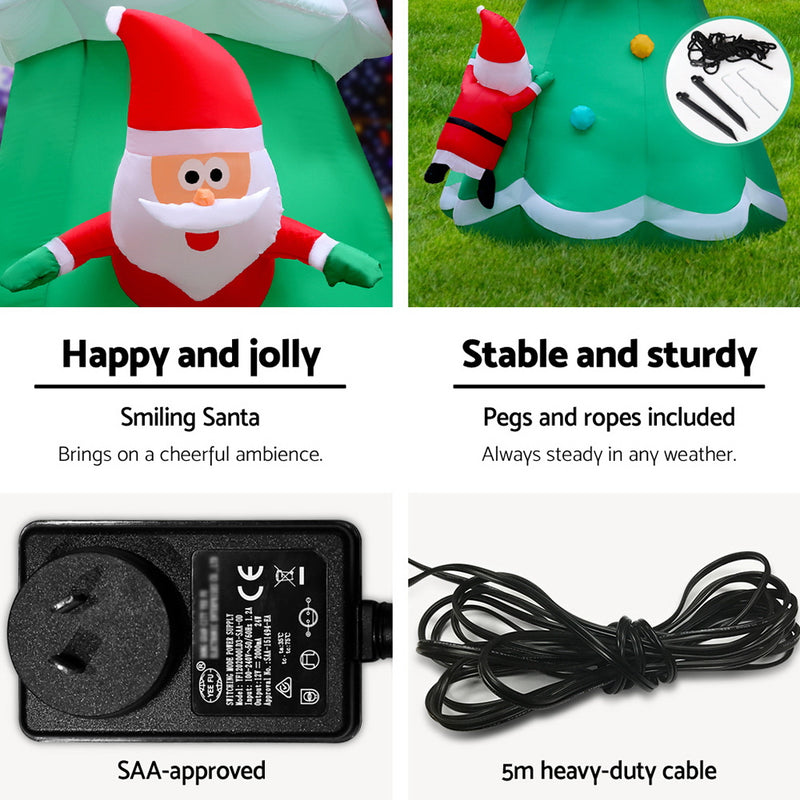5M Illuminated Christmas Inflatable Santa Tree