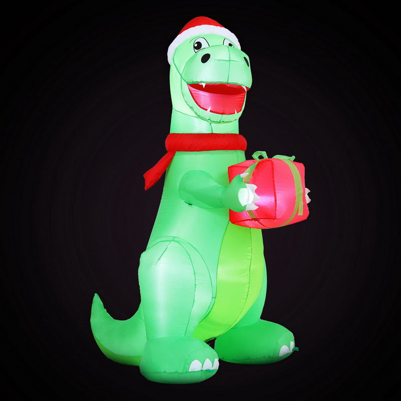 Christmas Inflatable Dinosaur 1.8M Height LED Illuminated