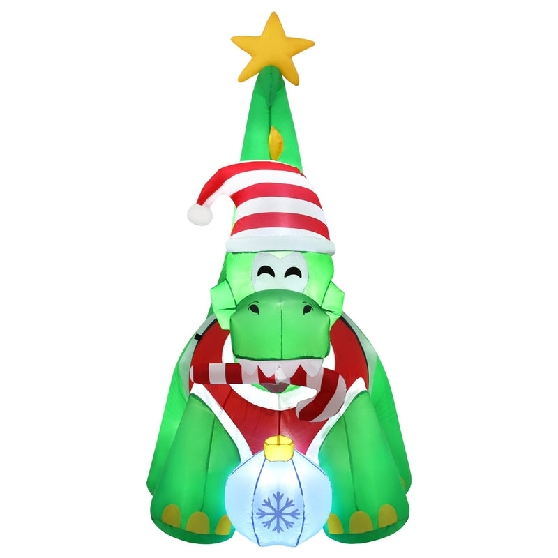Christmas Inflatable Dinosaur 1.86M Height LED Illuminated