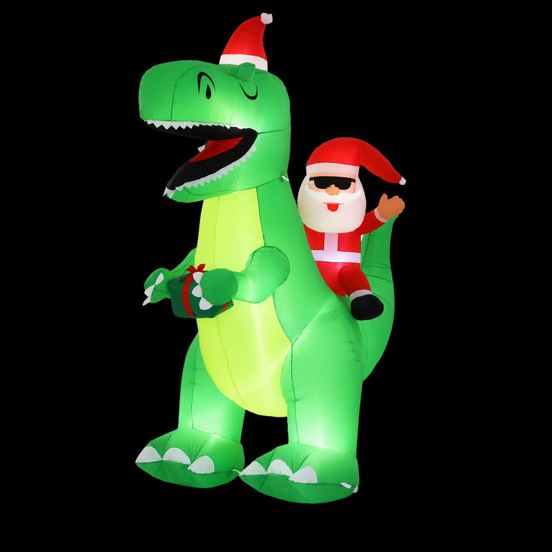 2.5M Christmas Inflatable Dinosaur with LED Lights