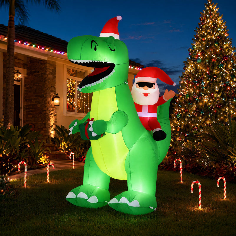 2.5M Christmas Inflatable Dinosaur with LED Lights