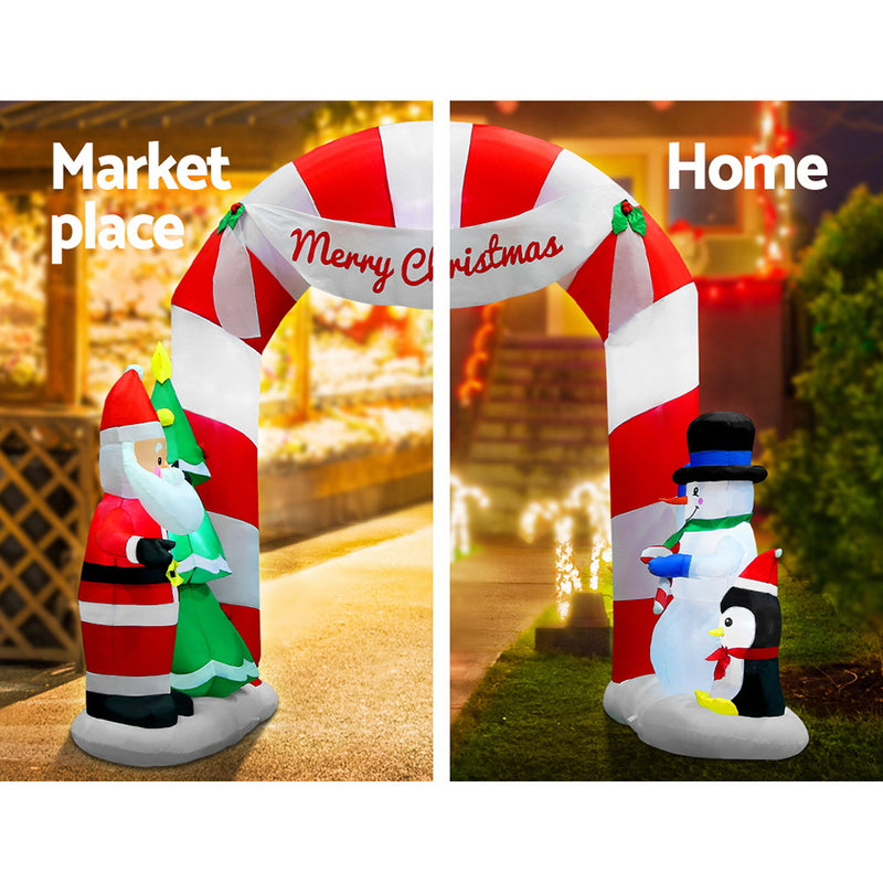 Christmas Inflatable Archwary Santa 3M Illuminated