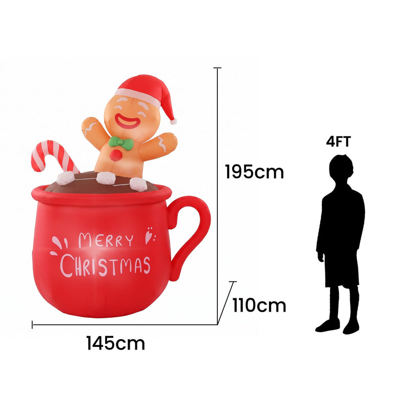 1.8M Christmas Inflatable Cup with LED Lights