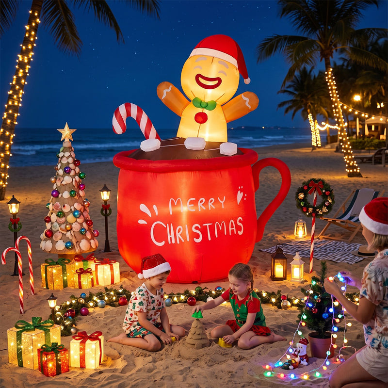 1.8M Christmas Inflatable Cup with LED Lights
