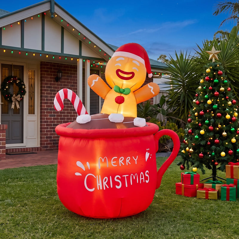 1.8M Christmas Inflatable Cup with LED Lights