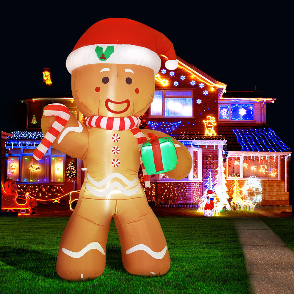 Christmas Inflatable Gingerbread Man 2.4M Illuminated