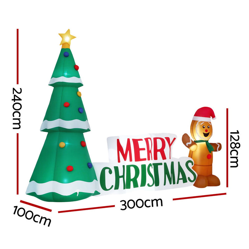 Christmas Inflatable Gingerbread Man 1.5M Height LED