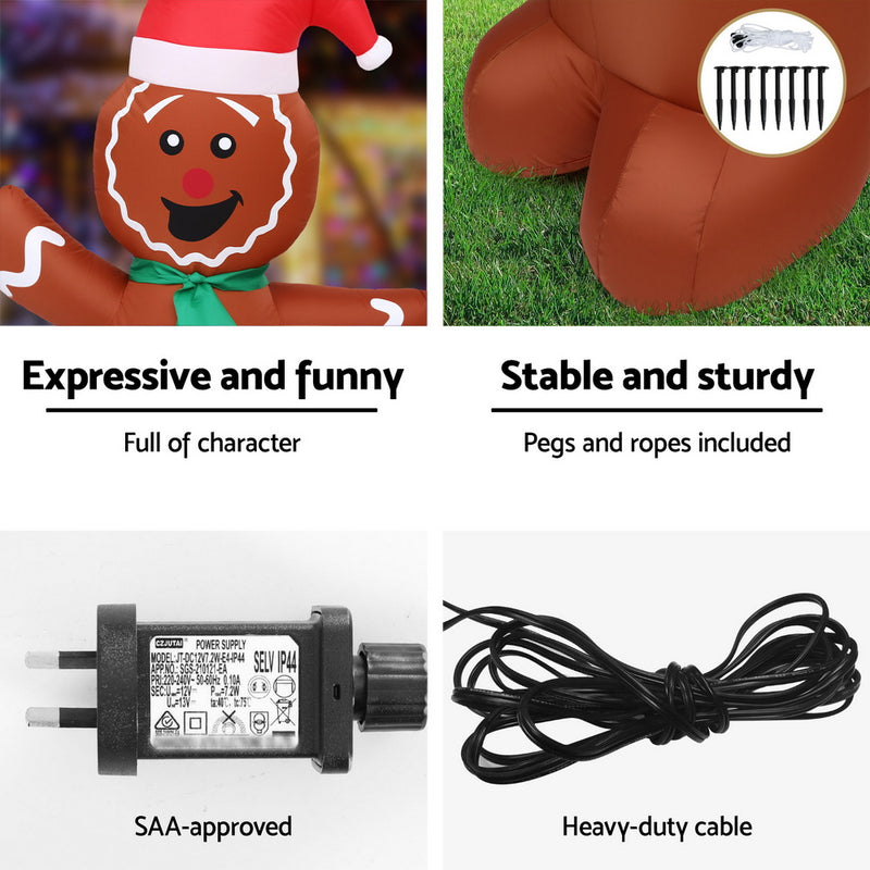 Christmas Inflatable Gingerbread Man 1.5M Height LED