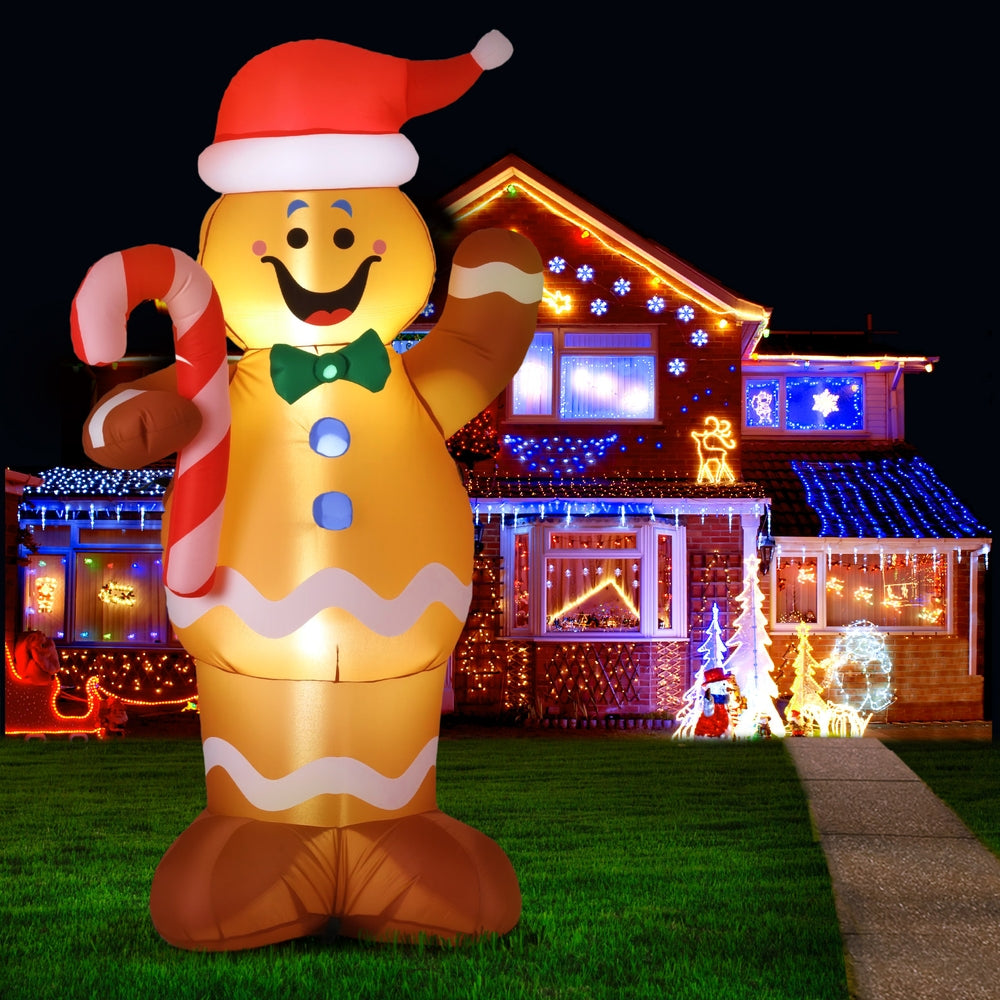 1.5M Christmas Inflatable Gingerbread Man with LED Lights