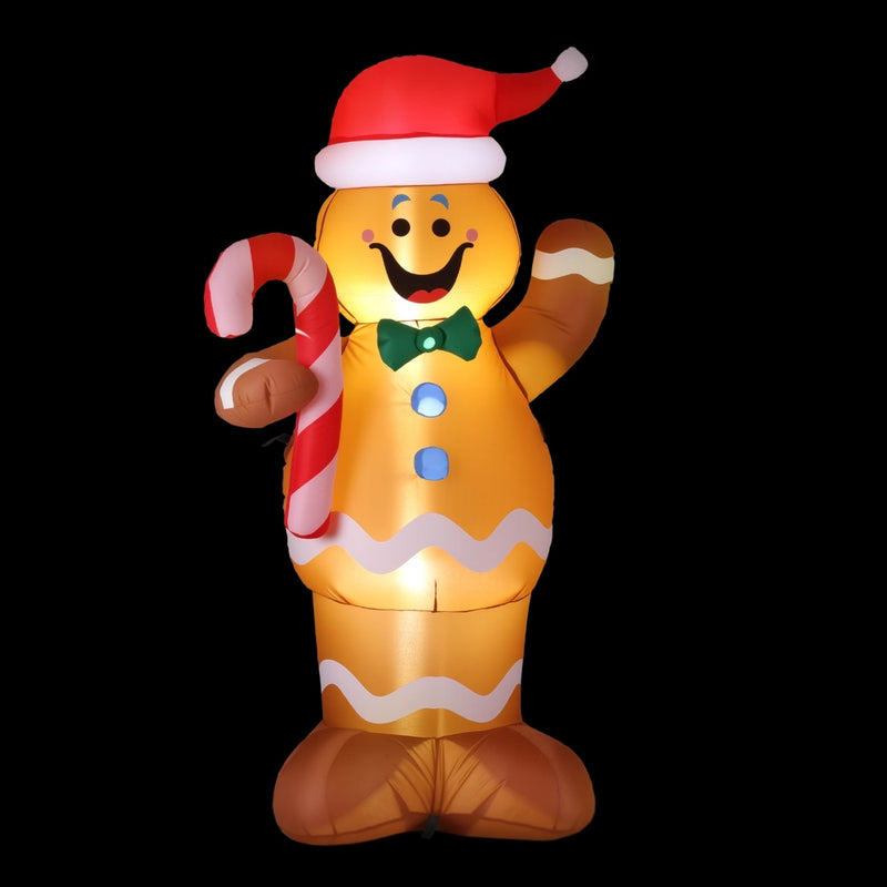 1.5M Christmas Inflatable Gingerbread Man with LED Lights