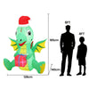 Jingle Jollys 1.8M Christmas Inflatable Dragon with LEDs