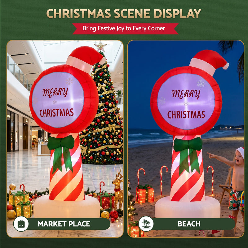 1.8M Christmas Inflatable Pole with LED Lights