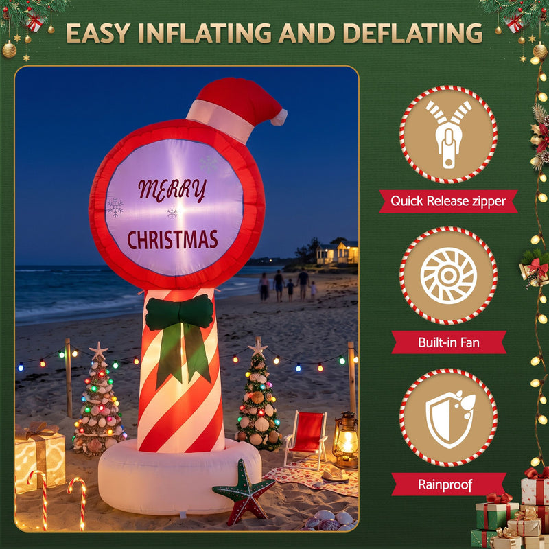 1.8M Christmas Inflatable Pole with LED Lights