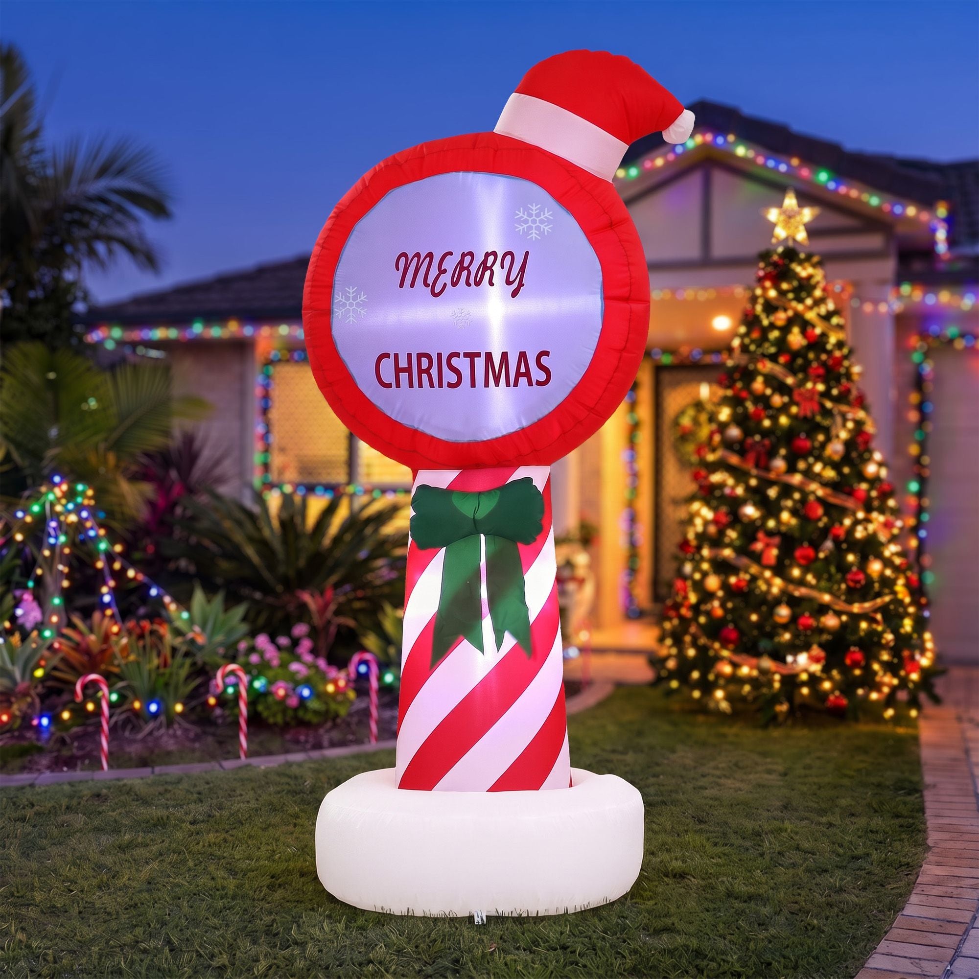 1.8M Christmas Inflatable Pole with LED Lights