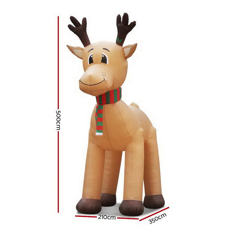 Christmas Inflatable Reindeer 5M Illuminated