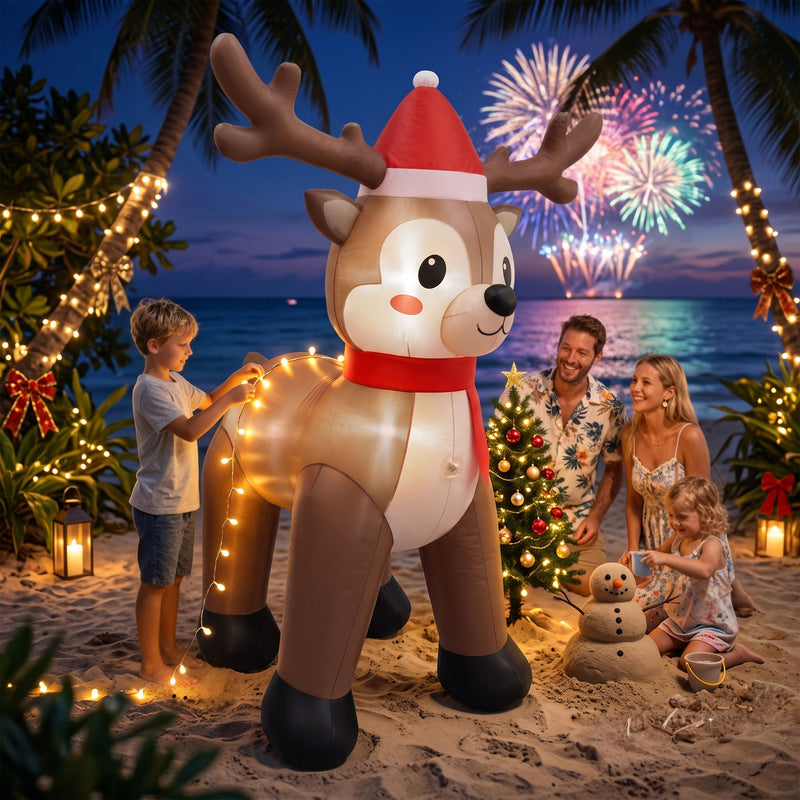 2.5M Christmas Inflatable Reindeer with LED Lights